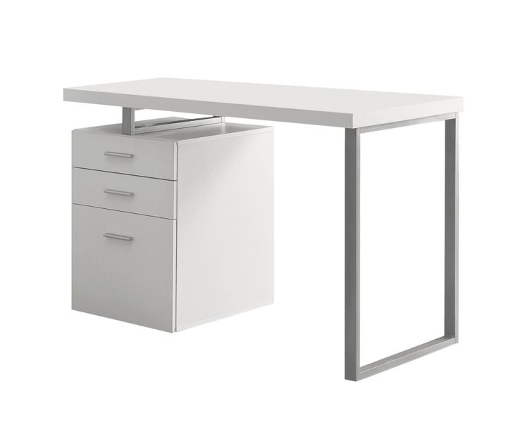 BUREAU D'ORDINATEUR - 48"L / BLANC ORIENTATION GAUCHE OU DROITE