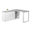 BUREAU D'ORDINATEUR - 60"L BLANC / ASPECT CIMENT FACE GAUCHE/DROITE 