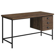BUREAU D'ORDINATEUR - 55"L / BOIS BRUN / MÉTAL NOIR