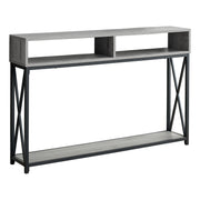 TABLE D'APPOINT - 48"L / CONSOLE D'ENTREE METAL GRIS / NOIR