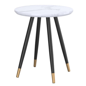 Table d'appoint ronde Emery en blanc