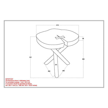 Table d'appoint Shlok en naturel/pieds noirs