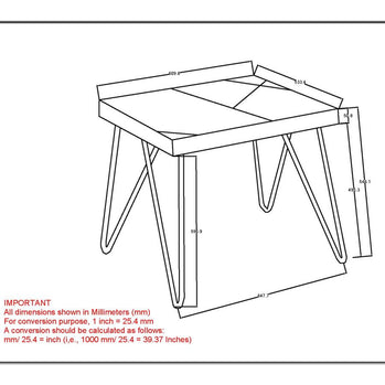 Table d'appoint Madox en or naturel et vieilli