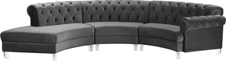 Sectionnel modulaire en velours Anabella
