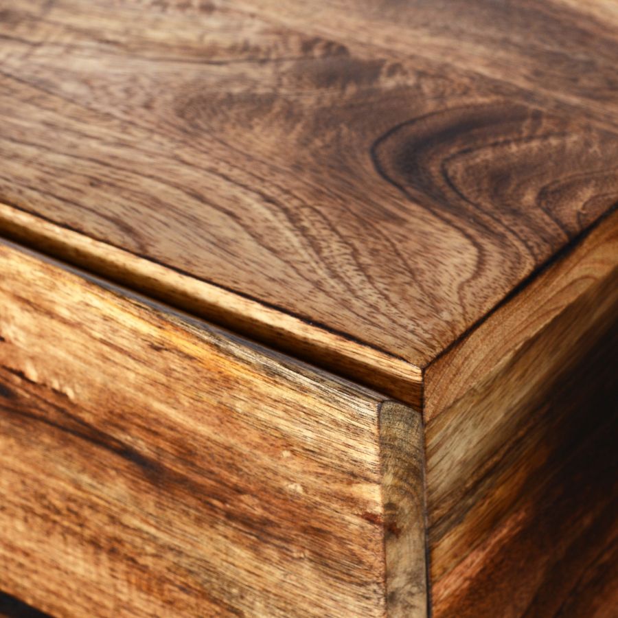 Table console Ojas en naturel brûlé