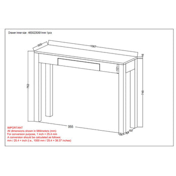 Console/Bureau Idris en Sheesham Foncé