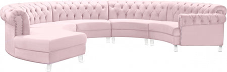 Sectionnel modulaire en velours Anabella
