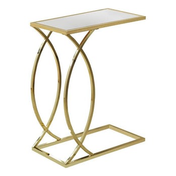 TABLE D'APPOINT - PLATEAU MIROIR AVEC MÉTAL DORÉ 