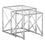 TABLE GIGOGNE - ENSEMBLE 2PCS / METAL CHROME A/ VERRE TREMPE