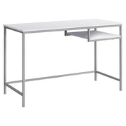 BUREAU D'ORDINATEUR - 48"L / BLANC / METAL ARGENT