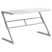 BUREAU D'ORDINATEUR - 48"L / BLANC / METAL ARGENT