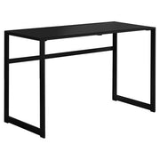 BUREAU D'ORDINATEUR - 48"L / MÉTAL NOIR / VERRE TREMPÉ NOIR