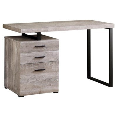 COMPUTER DESK - 48"L / TAUPE RECLAIMED WOOD / BLACK METAL