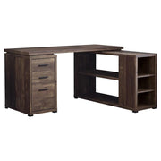 BUREAU D'ORDINATEUR - BOIS DE RÉCUPÉRATION BRUN COIN G/D FAÇADE