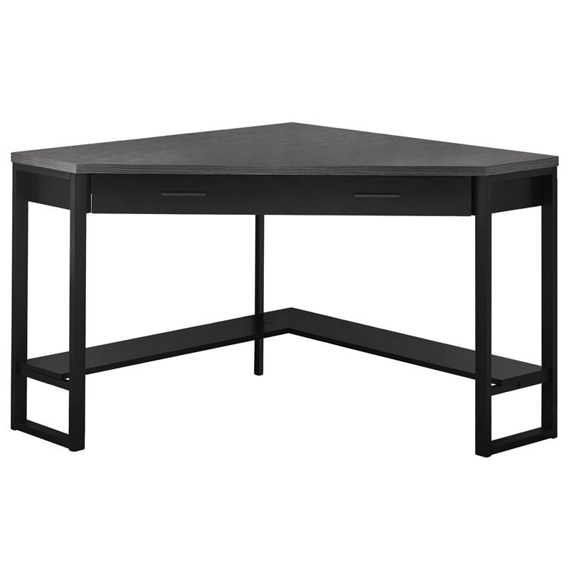 BUREAU D'ORDINATEUR - 42"L / NOIR / COIN SUPÉRIEUR GRIS / NOIR