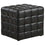 POUF - TISSU SIMILICUIR NOIR