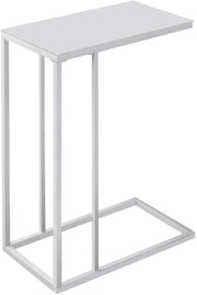 TABLE D'APPOINT - MÉTAL CHROMÉ AVEC VERRE TREMPÉ GIVRÉ