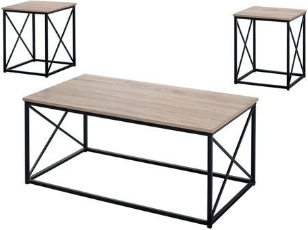 SET DE TABLE - 3PCS / TAUPE FONCE / METAL NOIR 
