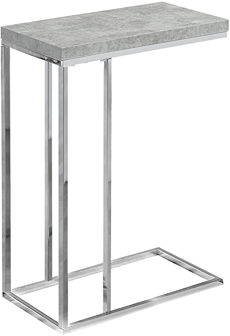 TABLE D'APPOINT - CIMENT GRIS AVEC MÉTAL CHROMÉ