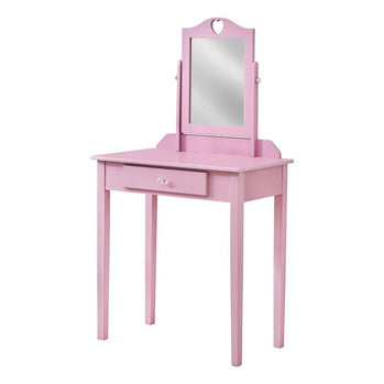 MEUBLE-LAVABO - ROSE / MIROIR ET TIROIR DE RANGEMENT 