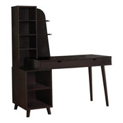 BUREAU D'ORDINATEUR - 55"L / ESPRESSO AVEC BIBLIOTHÈQUE