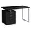 BUREAU D'ORDINATEUR - 48"L / NOIR / METAL ARGENT / FACE G/D 