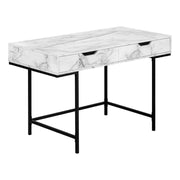 BUREAU D'ORDINATEUR - 48"L / SIMILI PIERRE GRIS / METAL NOIR