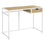 BUREAU D'ORDINATEUR - 42"L / NATUREL / MÉTAL BLANC