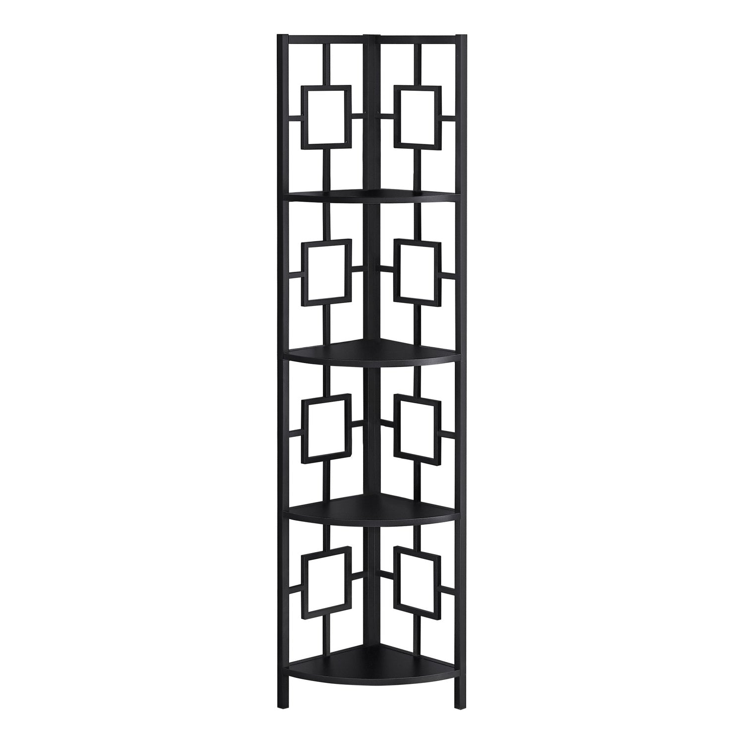 Unité de Coin Minimaliste : Bibliothèque 62" Tout Noir