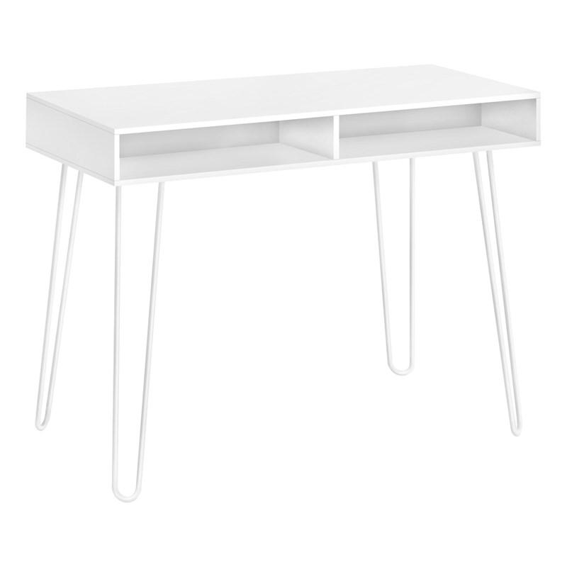 BUREAU D'ORDINATEUR - 40"L / BLANC / MÉTAL BLANC