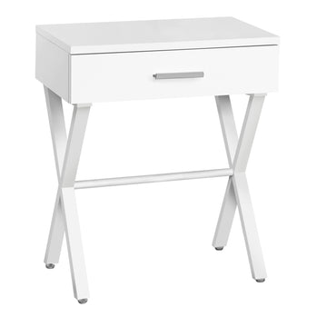 TABLE D'APPOINT - 24"H / BLANC / METAL BLANC