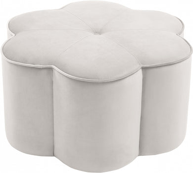 Pouf en velours marguerite