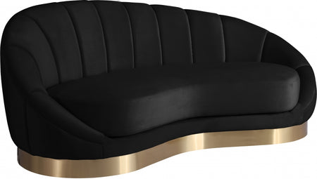 Chaise longue en velours Shelly