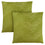 COUSSIN - 18"X 18" / VELOURS PLUME VERT LIME / 2PCS 