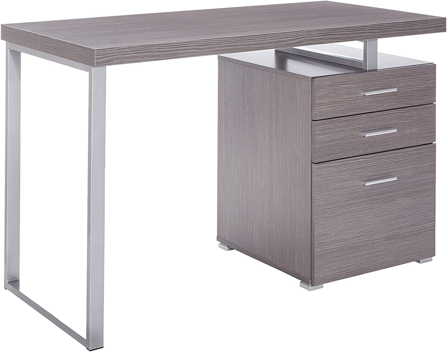 BUREAU D'ORDINATEUR - 48"L / GRIS ORIENTATION GAUCHE OU DROITE