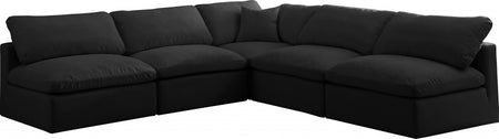 Sectionnel réversible rembourré en duvet modulaire standard en velours pelucheux confortable comme un nuage