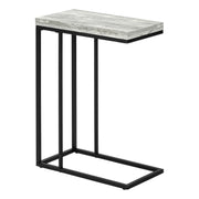TABLE D'APPOINT - 25"H / BOIS DE RÉCUPÉRATION GRIS / MÉTAL NOIR