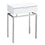 TABLE D'APPOINT - 24"H / BLANC BRILLANT / METAL CHROME 