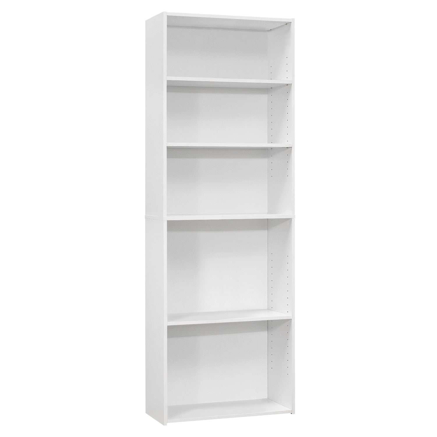 BIBLIOTHÈQUE - 72"H / BLANCHE AVEC 5 TABLETTES