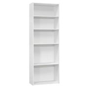 BIBLIOTHÈQUE - 72"H / BLANCHE AVEC 5 TABLETTES