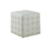 POUF - TISSU SIMILI-CUIR BLANC