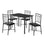 ENSEMBLE DE REPAS - ENSEMBLE 5PCS / METAL NOIR ET PLATEAU 