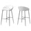 TABOURET DE BAR - 2PCS / BLANC / BASE CHROME / HAUTEUR BAR