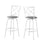 TABOURET DE BAR - 2PCS / PIVOTANT / BLANC / ASSISE TISSU GRIS