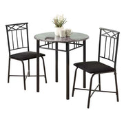ENSEMBLE A DÎNER - ENSEMBLE 3PCS / MARBRE GRIS / METAL ANTHRACITE