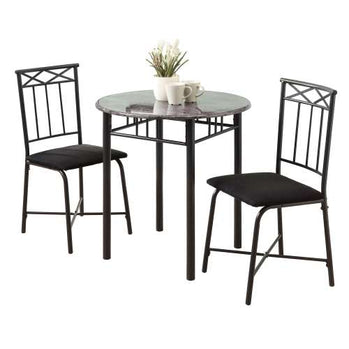 ENSEMBLE A DÎNER - ENSEMBLE 3PCS / MARBRE GRIS / METAL ANTHRACITE