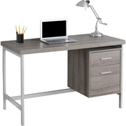 BUREAU D'ORDINATEUR - 48"L / TAUPE FONCE / METAL ARGENT