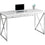 BUREAU D'ORDINATEUR - 48"L / BLANC BRILLANT / METAL CHROME