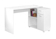 BUREAU D'ORDINATEUR - 46"L / BLANC AVEC ARMOIRE DE RANGEMENT