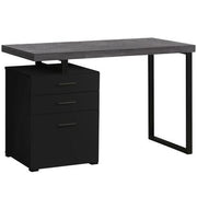 BUREAU D'ORDINATEUR - 48"L / NOIR / DESSUS GRIS ORIENTATION GAUCHE/DROITE